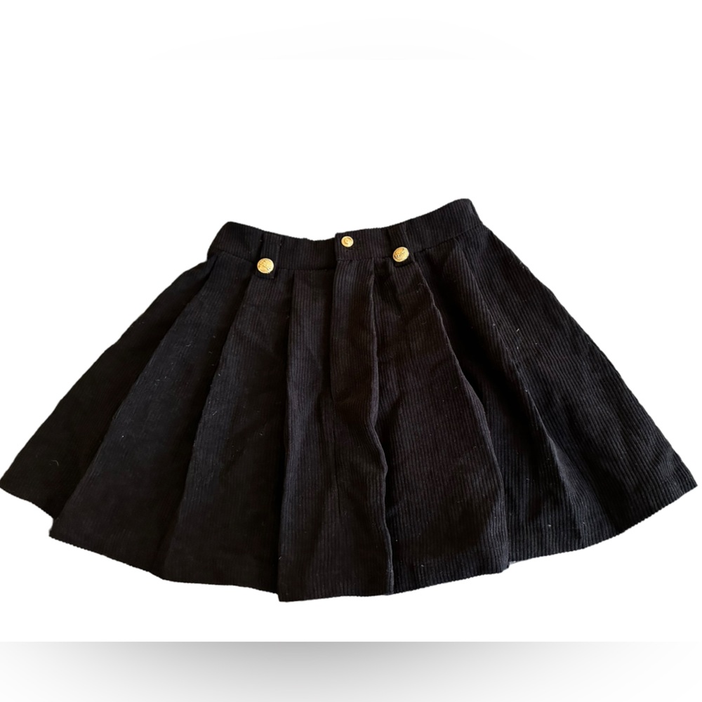 SHEIN black corduroy pleated miniskirt nwt